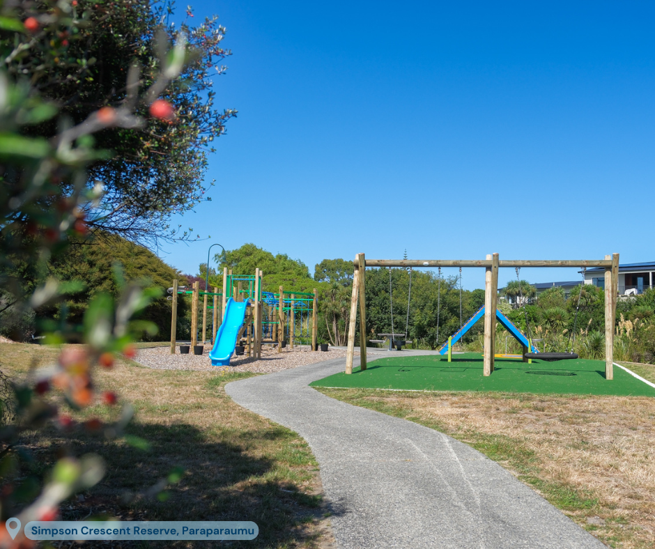 New playground at Simpson Crescent Reserve, Paraparaumu