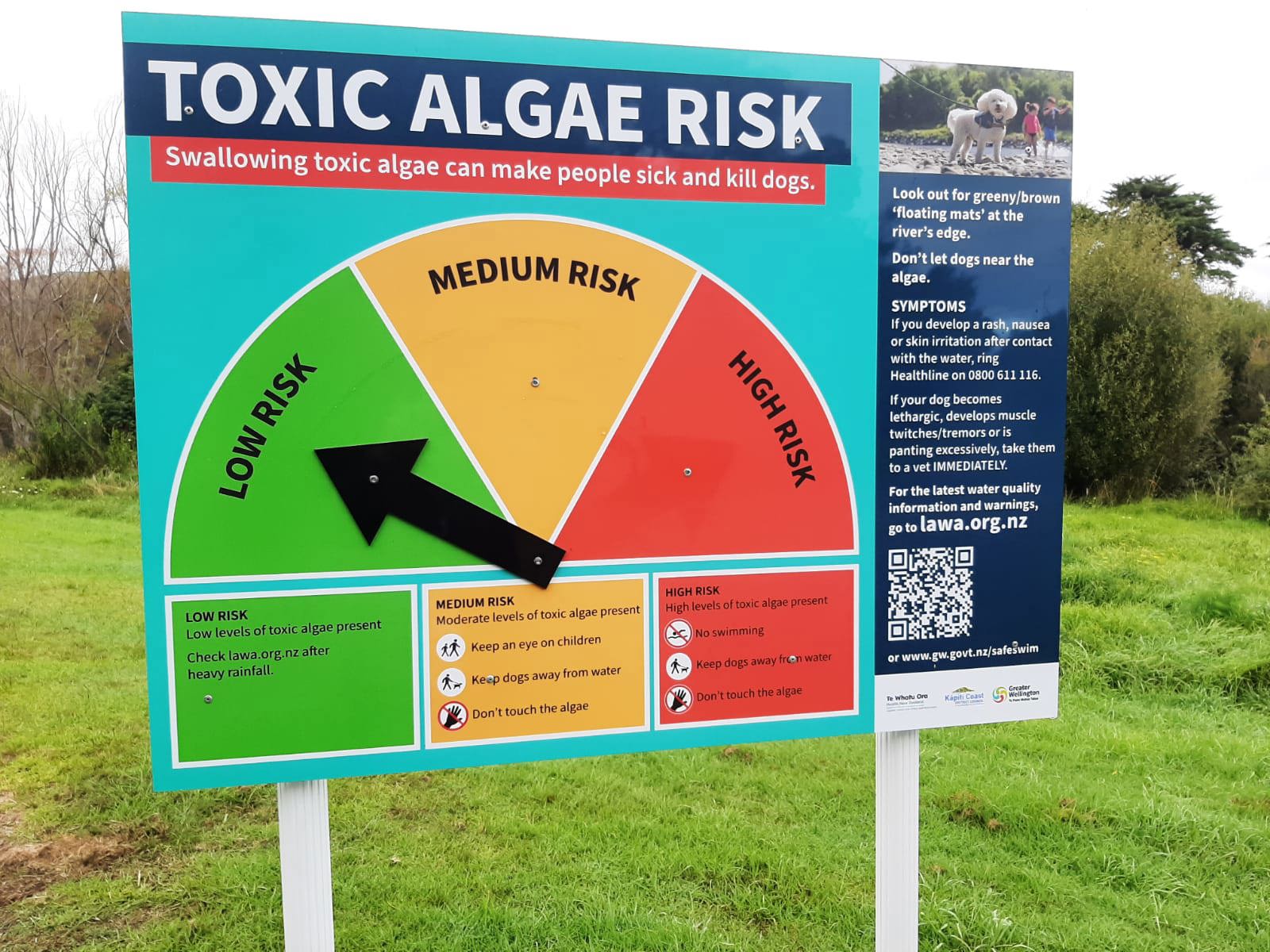 Toxic algae risk sign