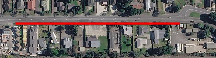 Map showing work area for the Amohia Street footpath maintenance