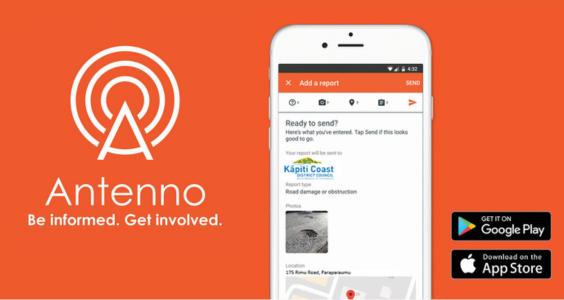 Antenno – Be informed. Get involved. A mobile app for your phone to received and report important Council-related messages. Download it on Google Play or the App Store.