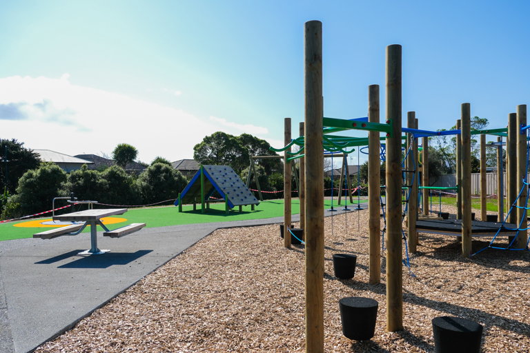 Simpson Crescent Reserve picnic table by playground